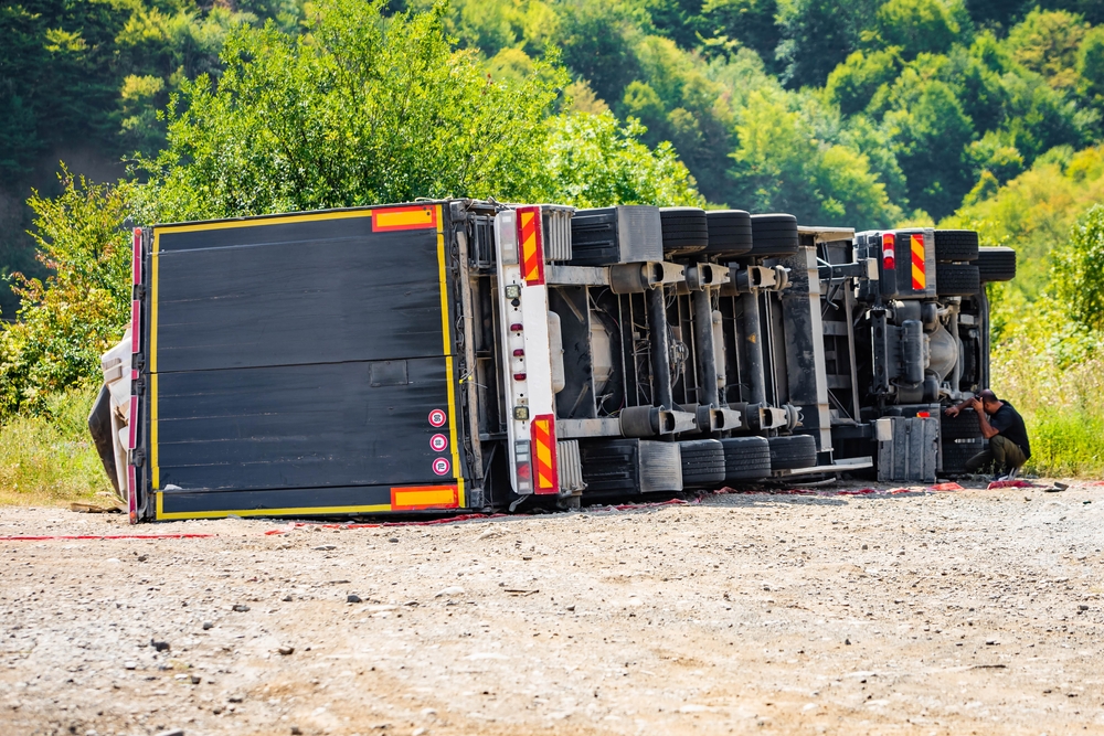 Photo of a truck on the side