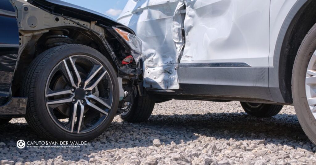 car crash Damaged Car After T-Bone Collision