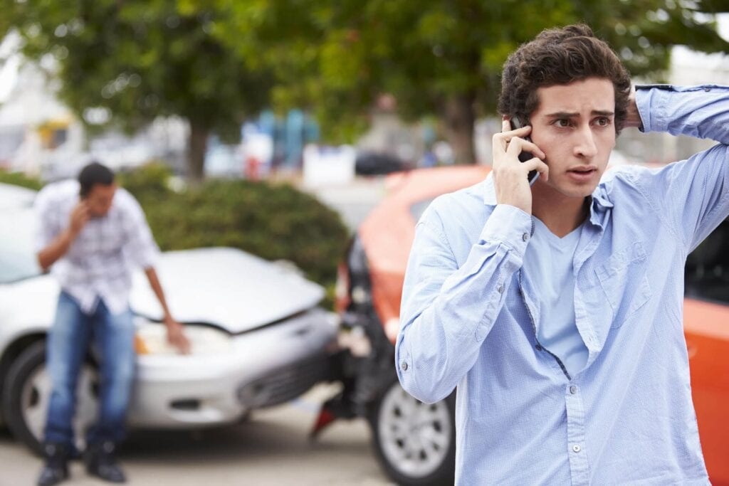 phone call two persons calling after accident