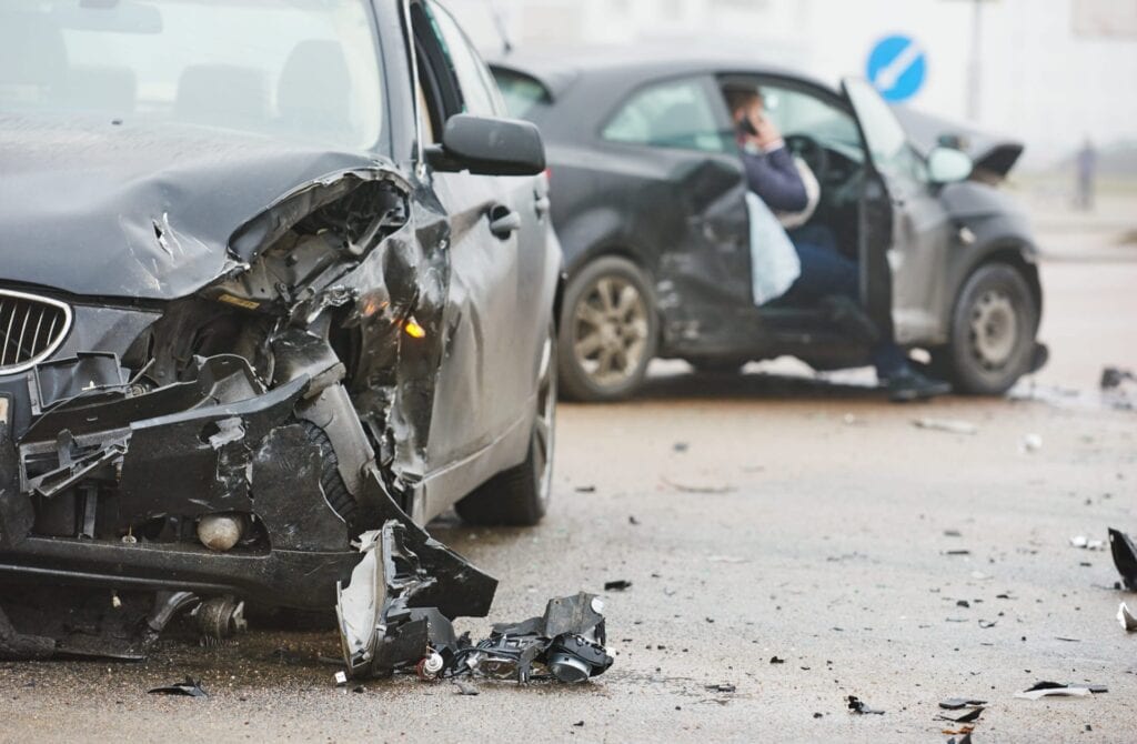 Insurance Policies Scene of two crashed cars